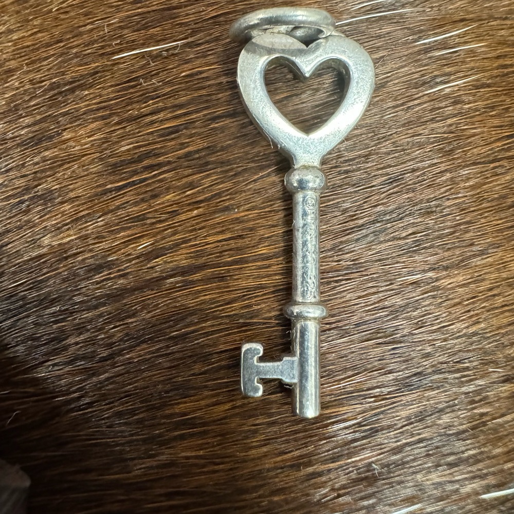 Authentic Tiffany & Co. Sterling Silver Heart Key Necklace
